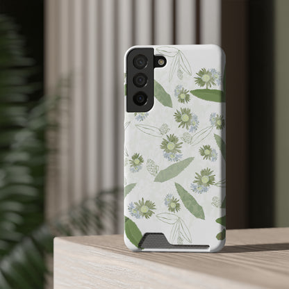 Serene Botanical Harmony Collection by Miniaday Designs, LLC. Phone Case With Card Holder - Miniaday Designs, LLC.