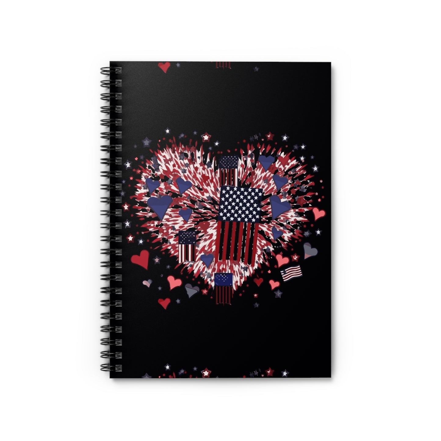 Patriotic Hearts of Valor Collection by Miniaday Designs, LLC. Spiral Notebook - Ruled Line - Miniaday Designs, LLC.