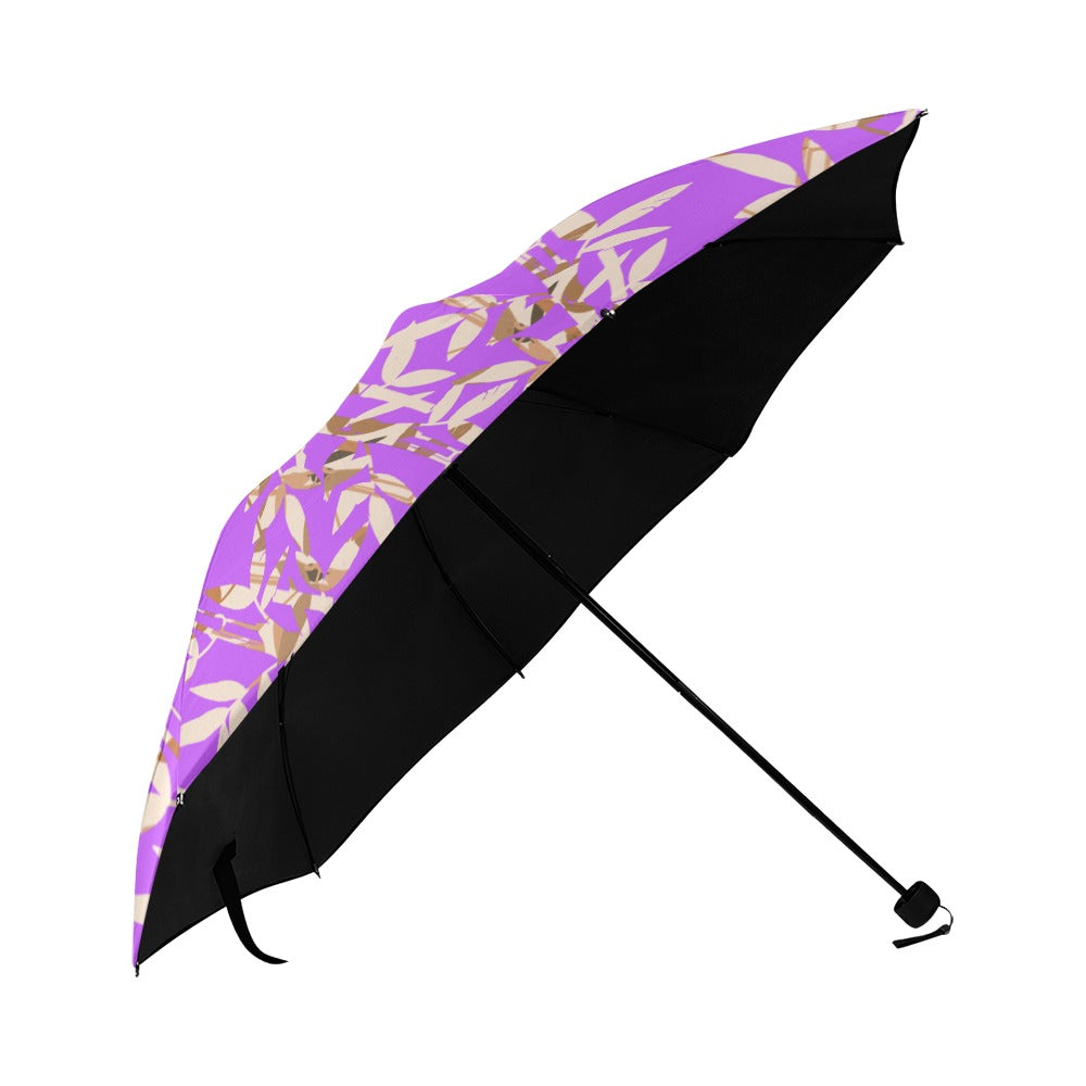 Miniaday Designs Reflective Bamboo on Purple Anti-UV Foldable Umbrella