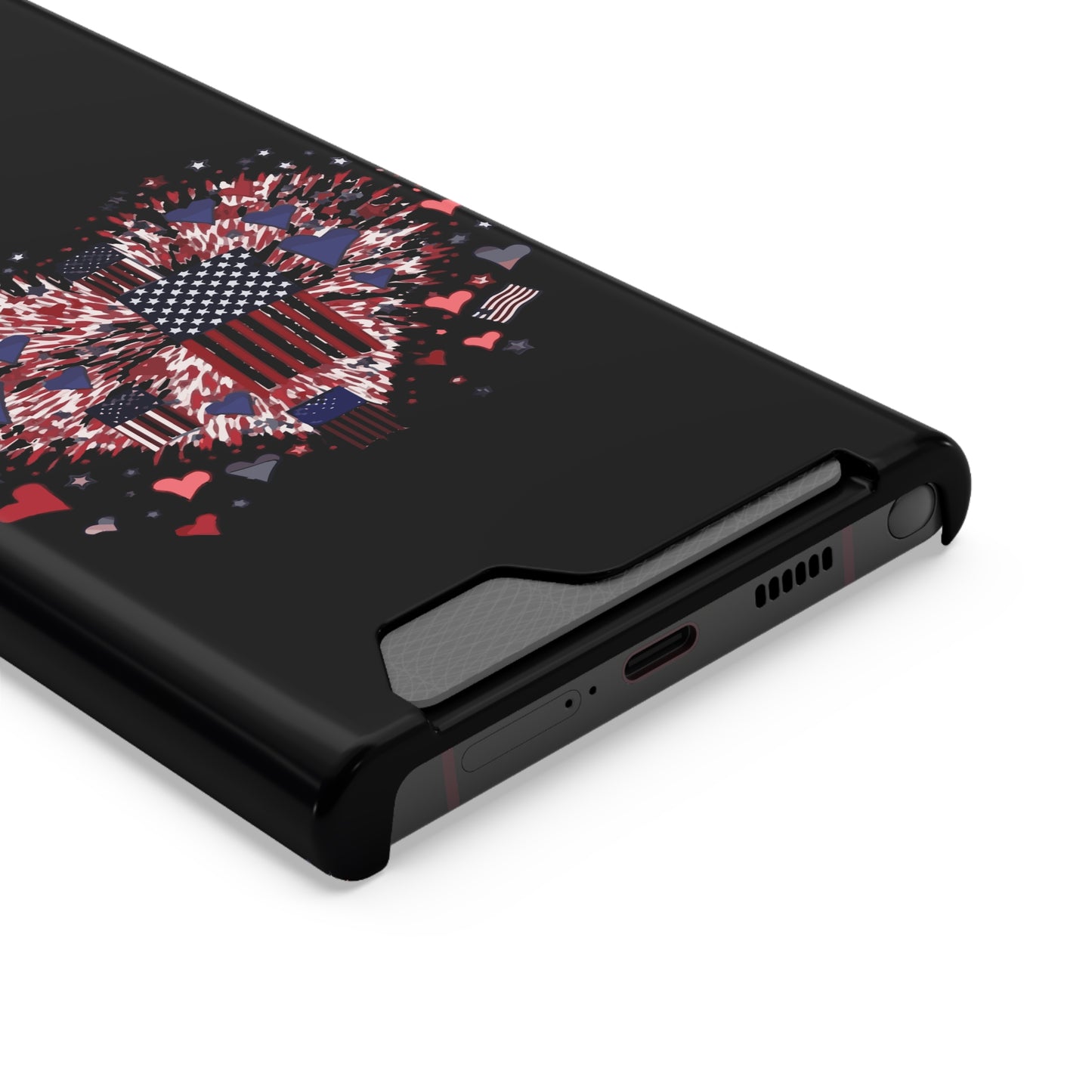 Patriotic Hearts of Valor Collection by Miniaday Designs, LLC.  Phone Case With Card Holder