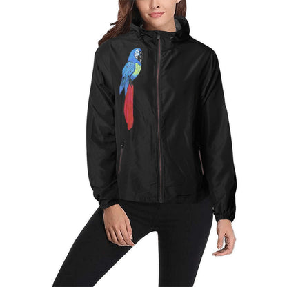 Miniaday Designs Blue Parrot Unisex Hoodie Windbreaker Blue Unisex Windbreaker - Miniaday Designs, LLC.