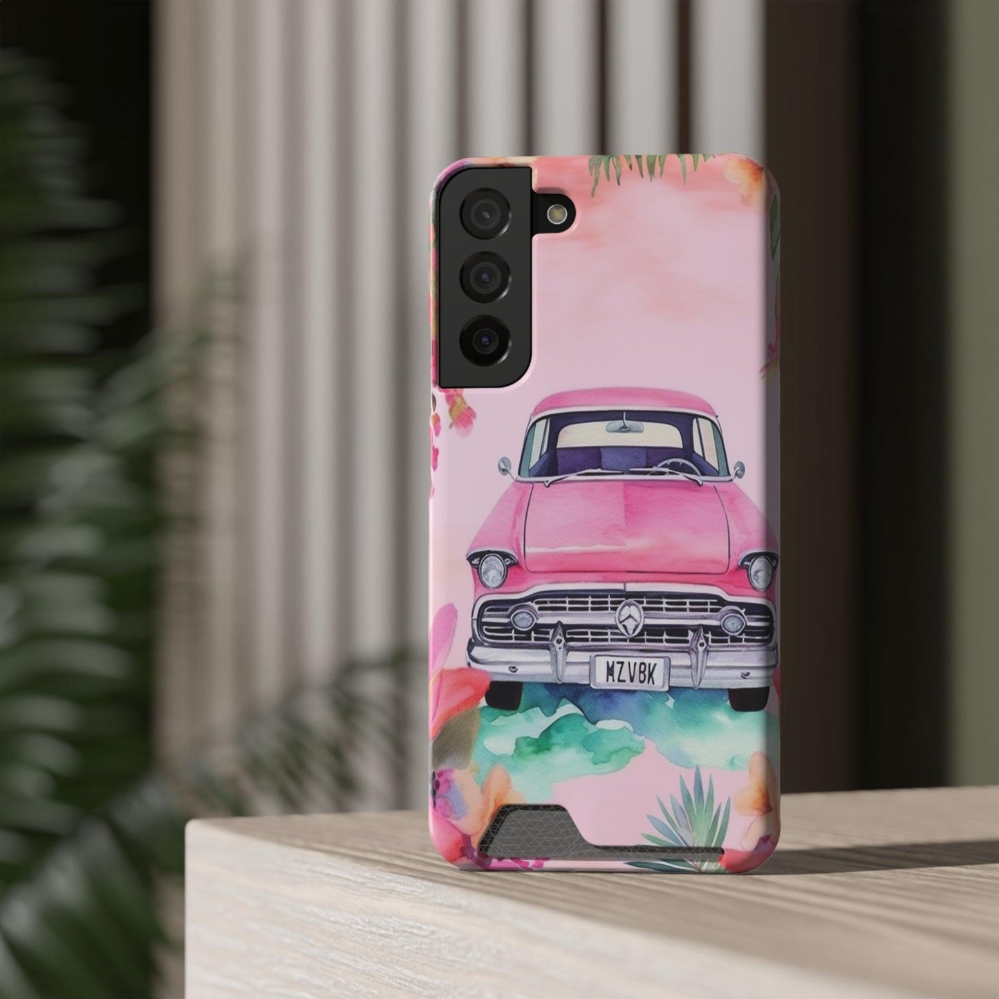 Pink Paradise Roadtrip Collection by Miniaday Designs, LLC. Phone Case With Card Holder - Miniaday Designs, LLC.