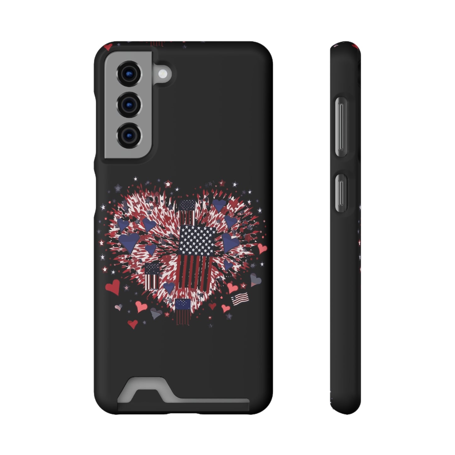 Patriotic Hearts of Valor Collection by Miniaday Designs, LLC.  Phone Case With Card Holder