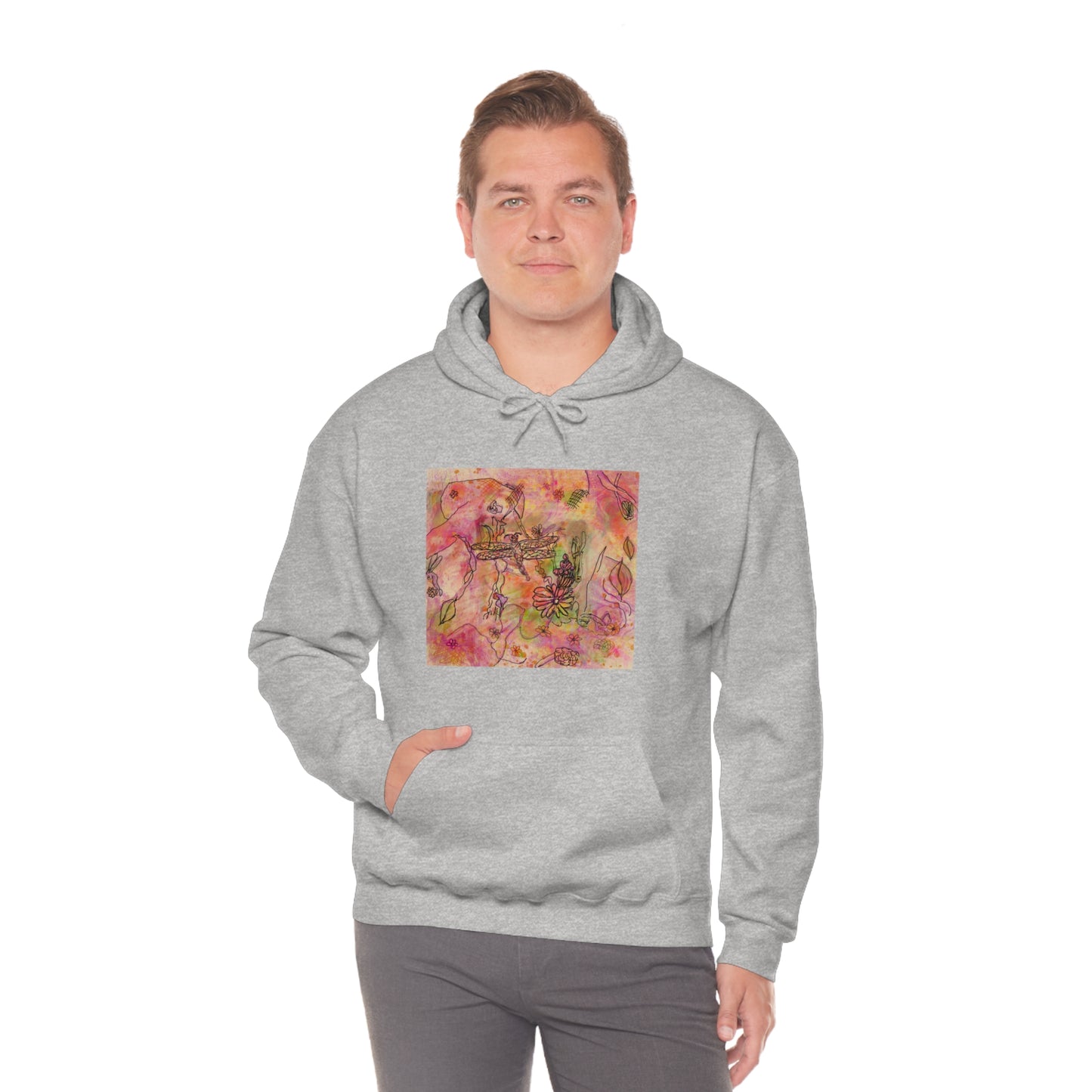 The Iridescent Dragonfly Dreams Collection by Miniaday Designs, LLC. Unisex Heavy Blend™ Hooded Sweatshirt - Miniaday Designs, LLC.