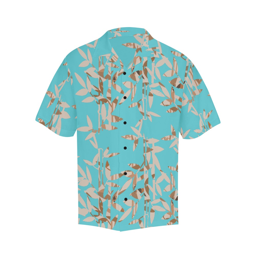 Miniaday Designs Teal on Bamboo Reflection Hawaiian Shirt NO Pocket - Miniaday Designs, LLC.