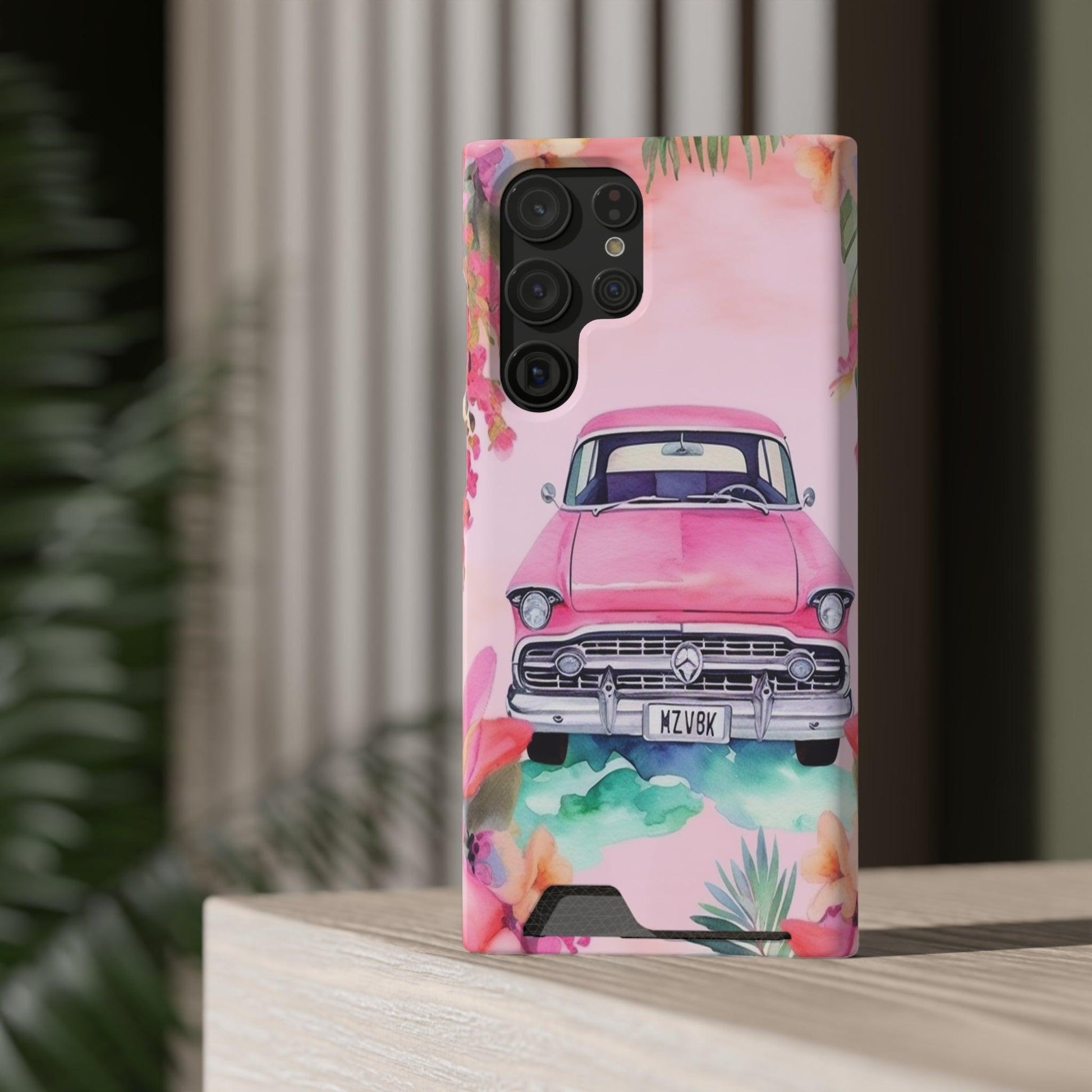 Pink Paradise Roadtrip Collection by Miniaday Designs, LLC. Phone Case With Card Holder - Miniaday Designs, LLC.