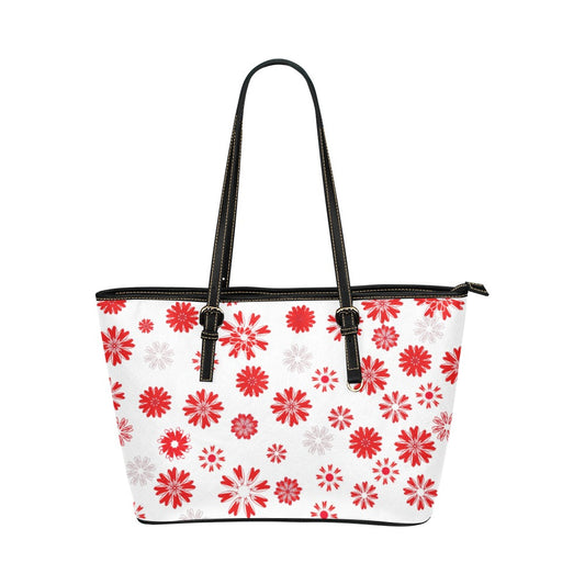 Miniaday Designs Ráfagas de corazones rojos en bolso blanco Bolso de cuero PU