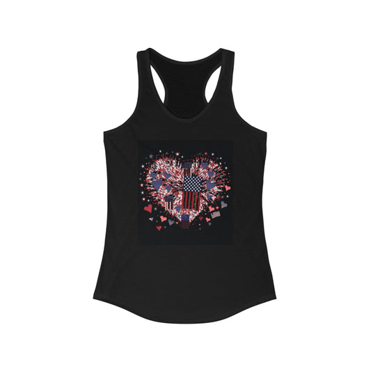 Patriotic Hearts of Valor Collection by Miniaday Designs, LLC. Women's Ideal Racerback Tank (RUNS SMALL) - Miniaday Designs, LLC.