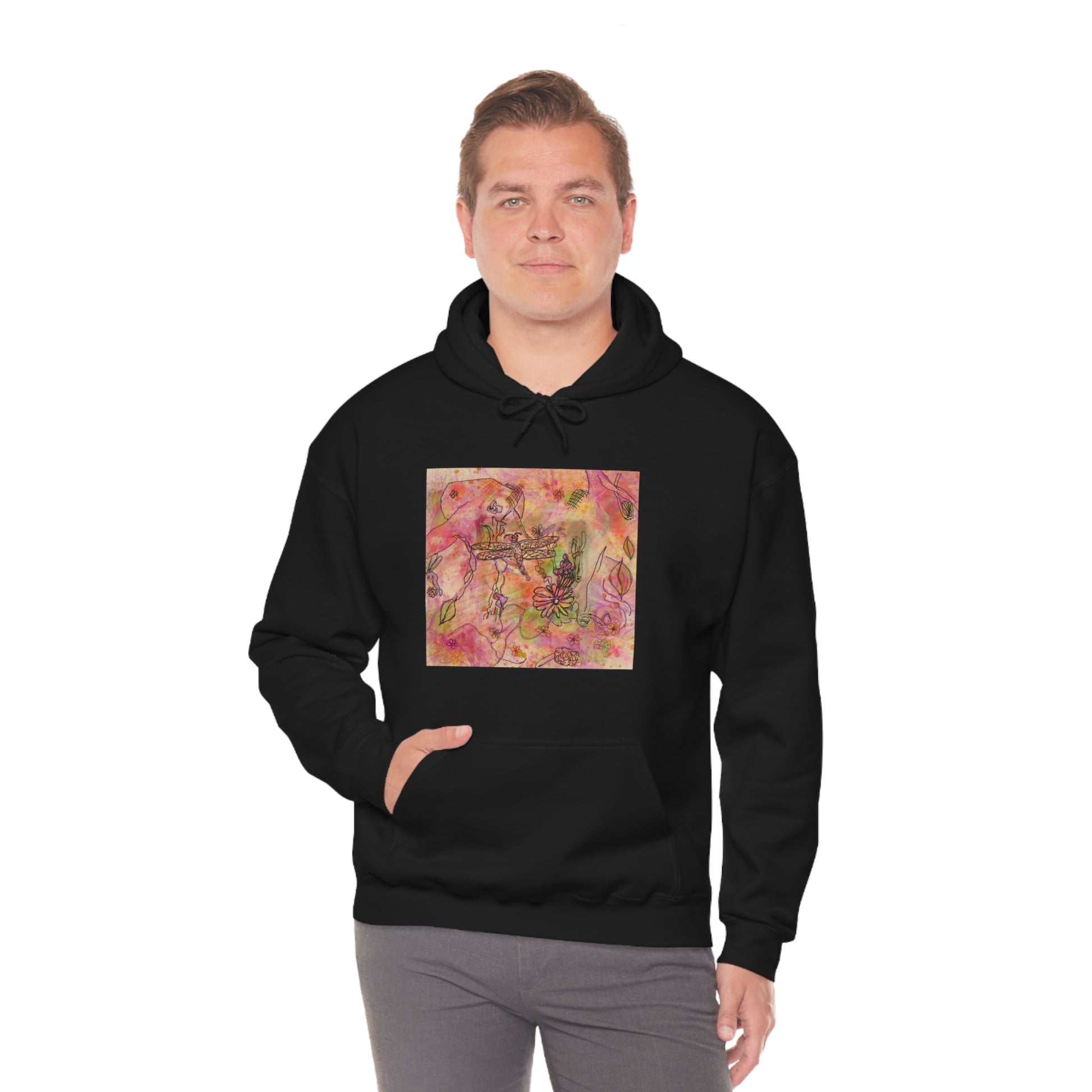 The Iridescent Dragonfly Dreams Collection by Miniaday Designs, LLC. Unisex Heavy Blend™ Hooded Sweatshirt - Miniaday Designs, LLC.