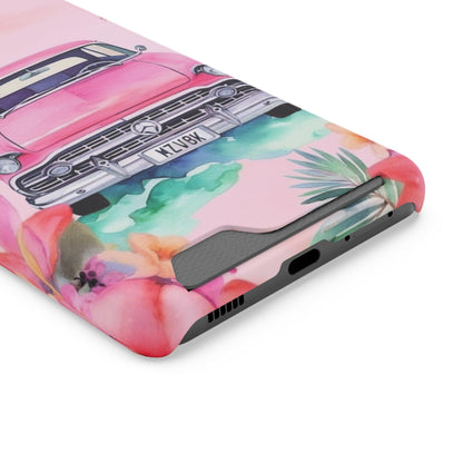 Pink Paradise Roadtrip Collection by Miniaday Designs, LLC. Phone Case With Card Holder - Miniaday Designs, LLC.