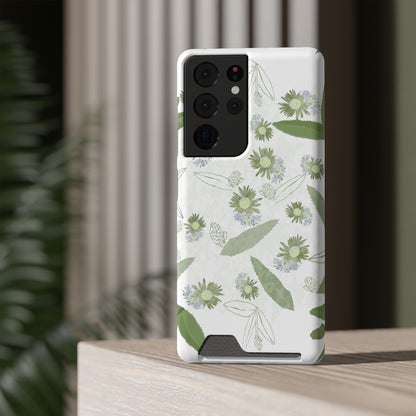 Serene Botanical Harmony Collection by Miniaday Designs, LLC. Phone Case With Card Holder - Miniaday Designs, LLC.