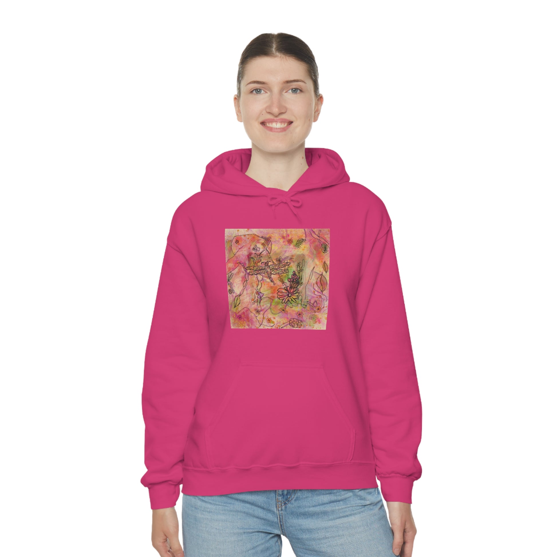 The Iridescent Dragonfly Dreams Collection by Miniaday Designs, LLC. Unisex Heavy Blend™ Hooded Sweatshirt - Miniaday Designs, LLC.