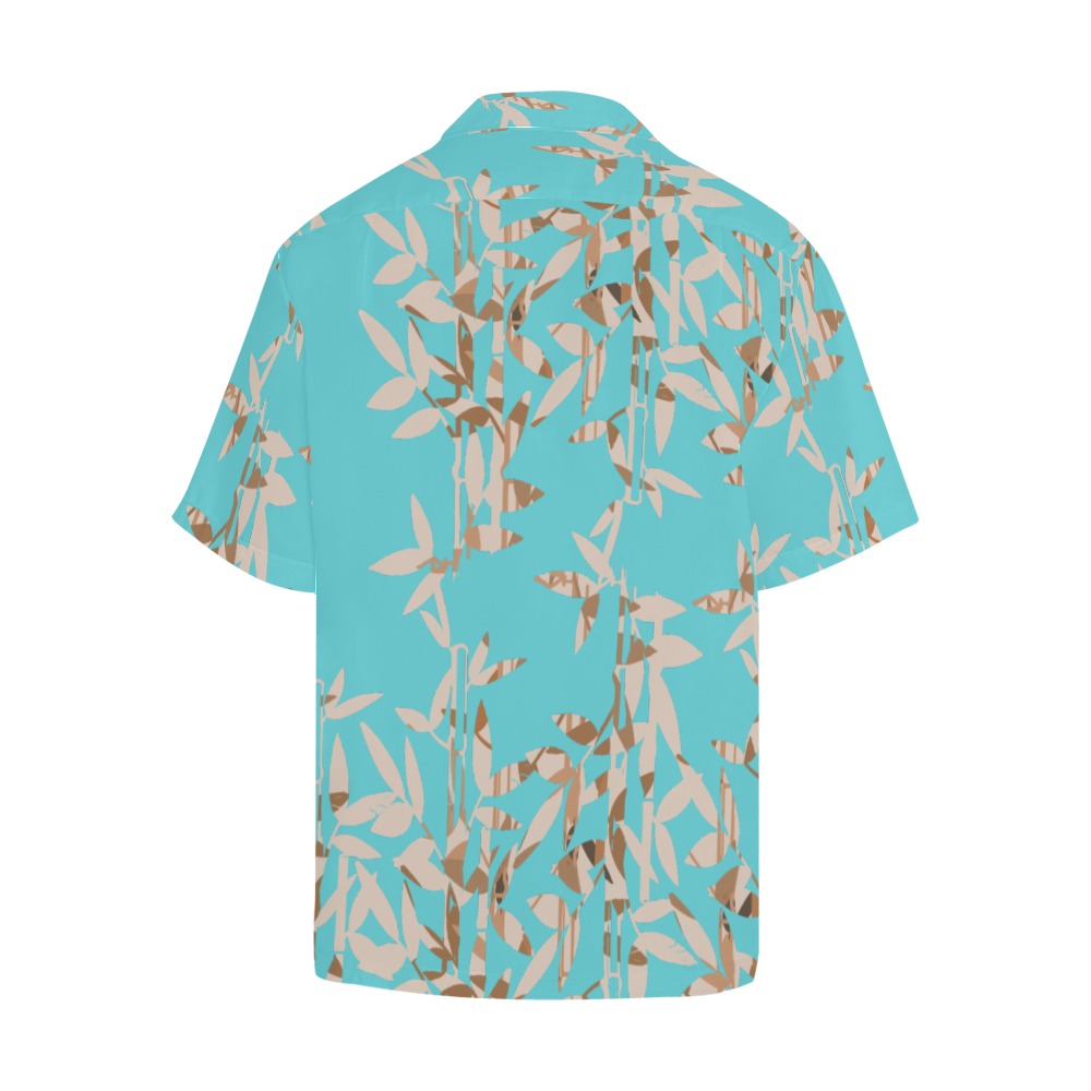 Miniaday Designs Teal on Bamboo Reflection Hawaiian Shirt NO Pocket - Miniaday Designs, LLC.