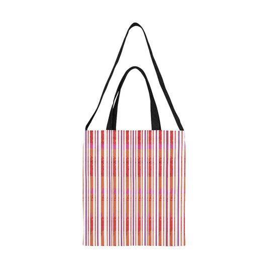 Miniaday Designs Bolso tote de lona con diseño de rayas de bastón de caramelo y tamaño mediano