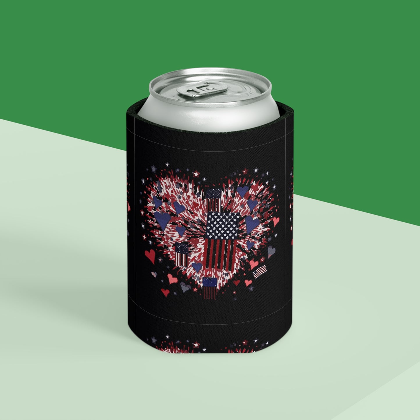 Patriotic Hearts of Valor Collection by Miniaday Designs, LLC. Can Cooler - Miniaday Designs, LLC.