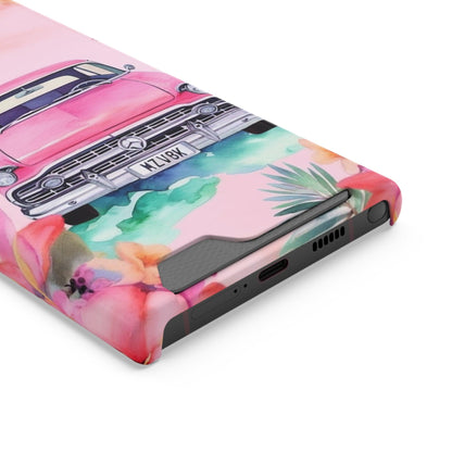 Pink Paradise Roadtrip Collection by Miniaday Designs, LLC. Phone Case With Card Holder - Miniaday Designs, LLC.