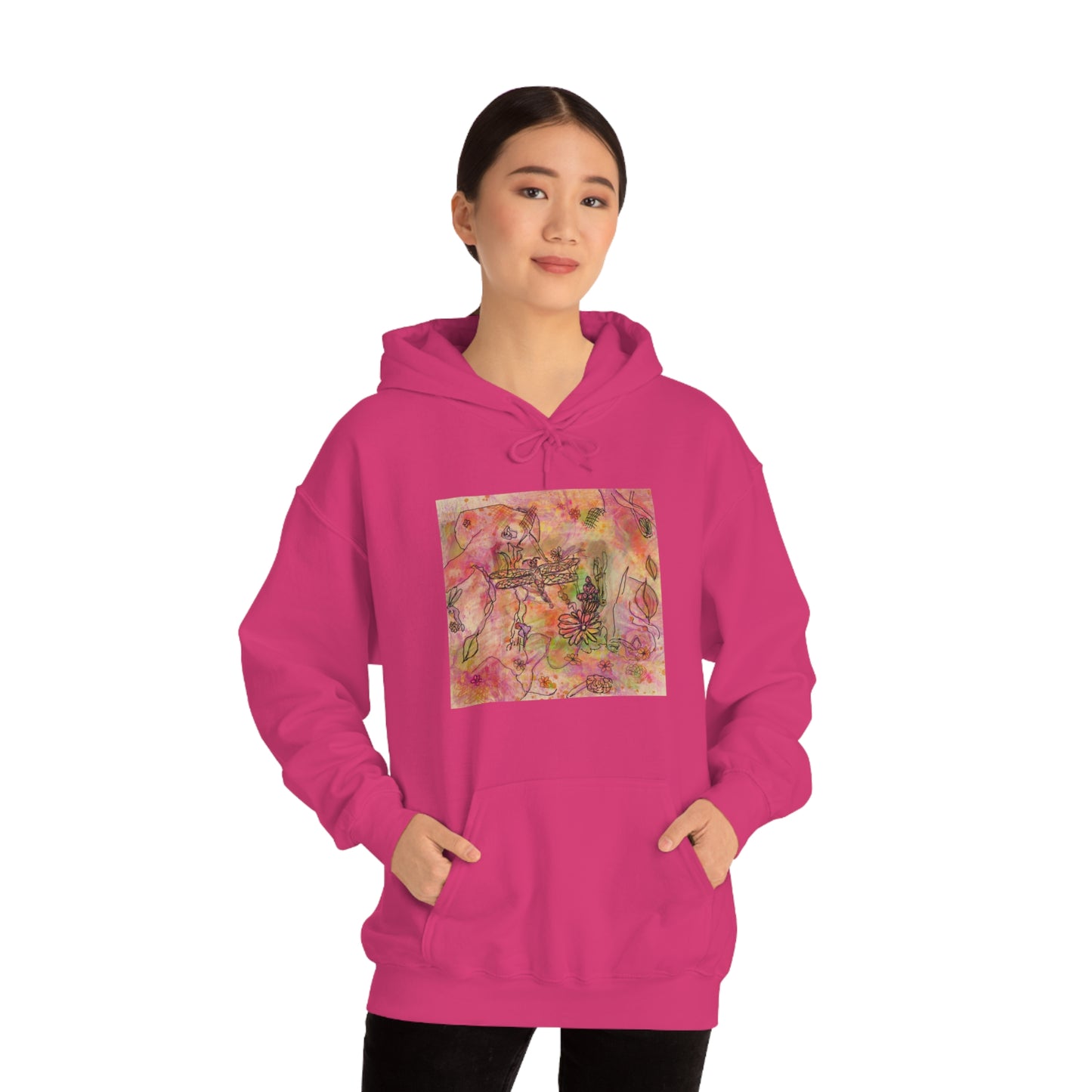 The Iridescent Dragonfly Dreams Collection by Miniaday Designs, LLC. Unisex Heavy Blend™ Hooded Sweatshirt - Miniaday Designs, LLC.