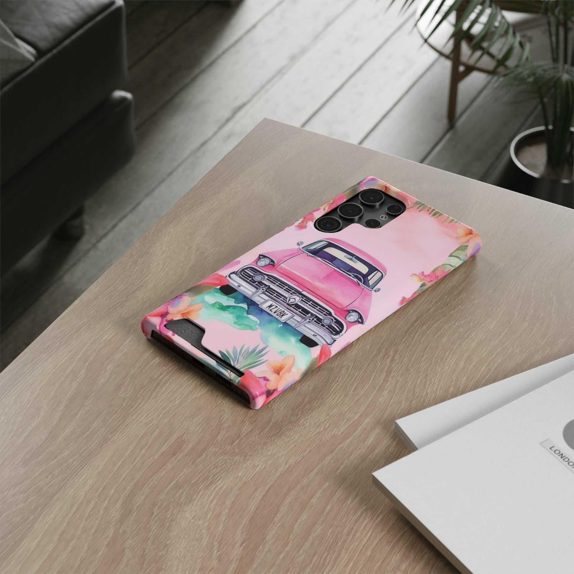 Pink Paradise Roadtrip Collection by Miniaday Designs, LLC. Phone Case With Card Holder - Miniaday Designs, LLC.