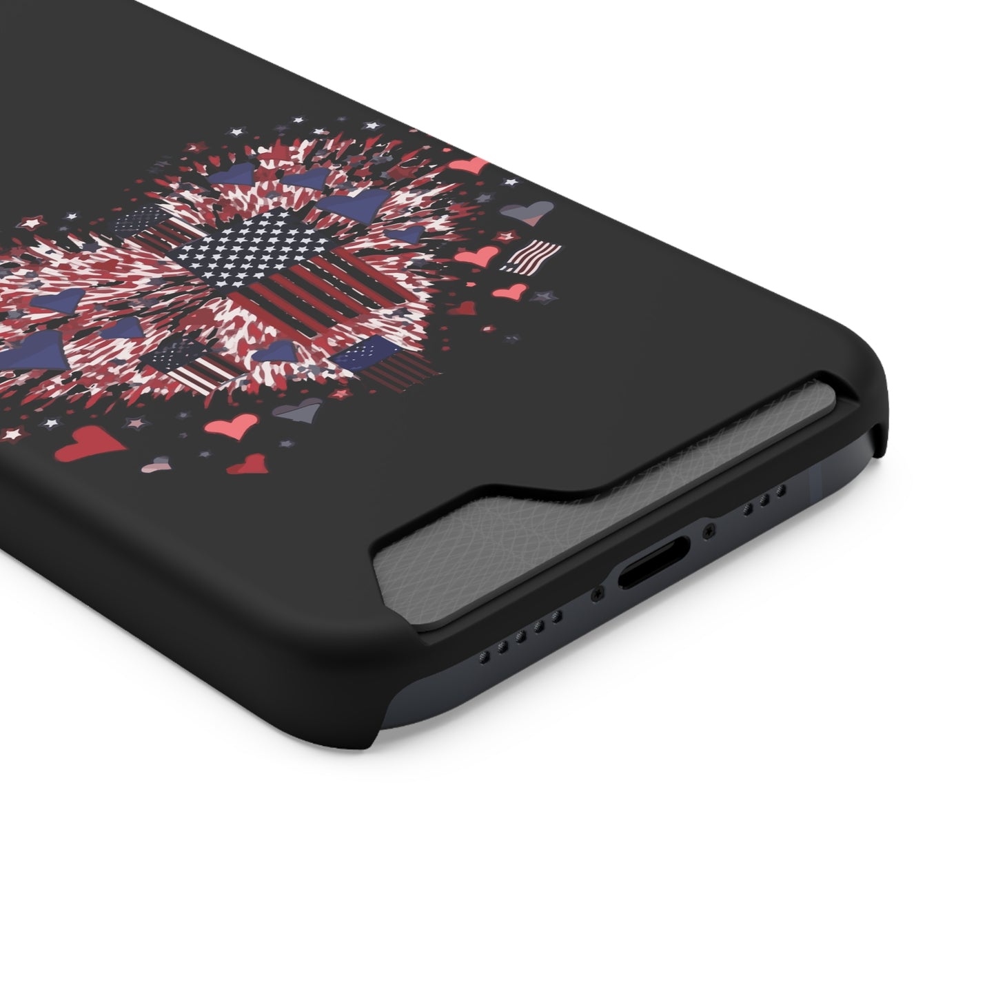 Patriotic Hearts of Valor Collection by Miniaday Designs, LLC.  Phone Case With Card Holder