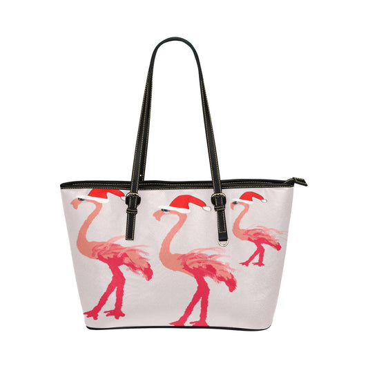 Miniaday Designs Santa Flamingoes Bolso pequeño de cuero/pequeño (modelo 1651)