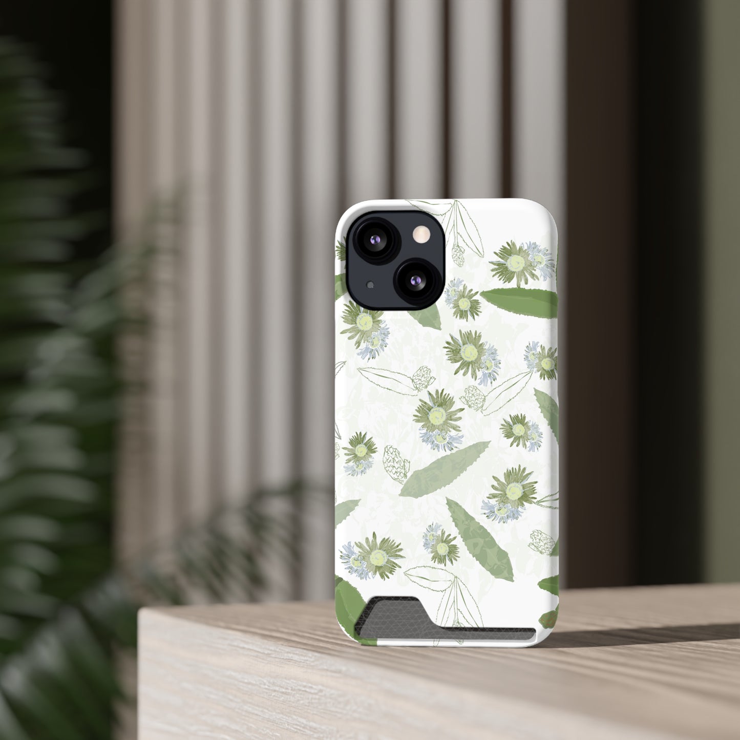 Serene Botanical Harmony Collection by Miniaday Designs, LLC.  Phone Case With Card Holder