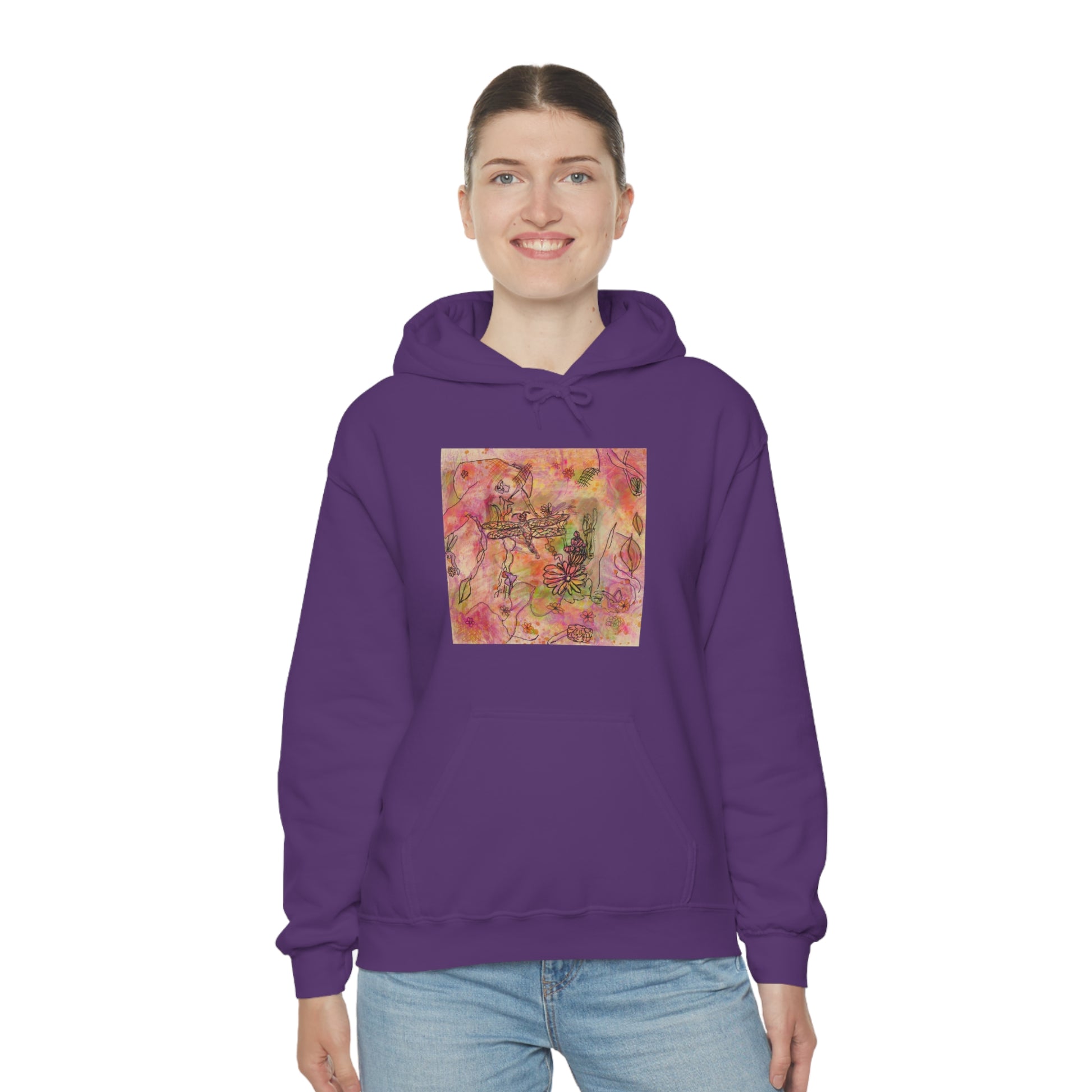 The Iridescent Dragonfly Dreams Collection by Miniaday Designs, LLC. Unisex Heavy Blend™ Hooded Sweatshirt - Miniaday Designs, LLC.