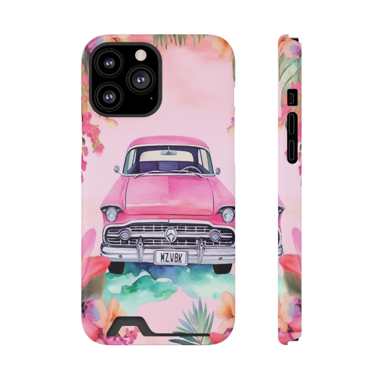 Pink Paradise Roadtrip Collection by Miniaday Designs, LLC. Phone Case With Card Holder - Miniaday Designs, LLC.