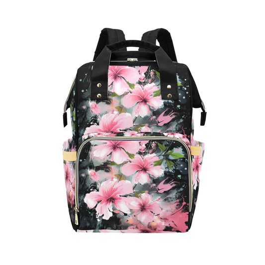 Miniaday Designs Pink Hibiscus  Multi-Function Backpack(Model1688) Multicolor