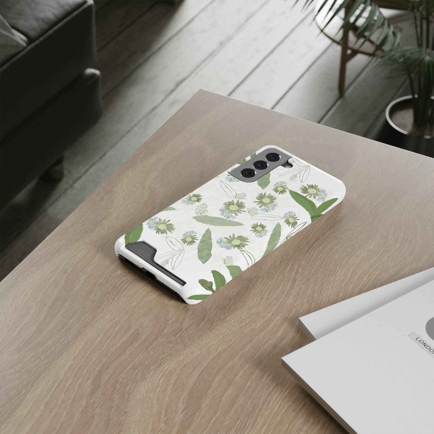 Serene Botanical Harmony Collection by Miniaday Designs, LLC.  Phone Case With Card Holder