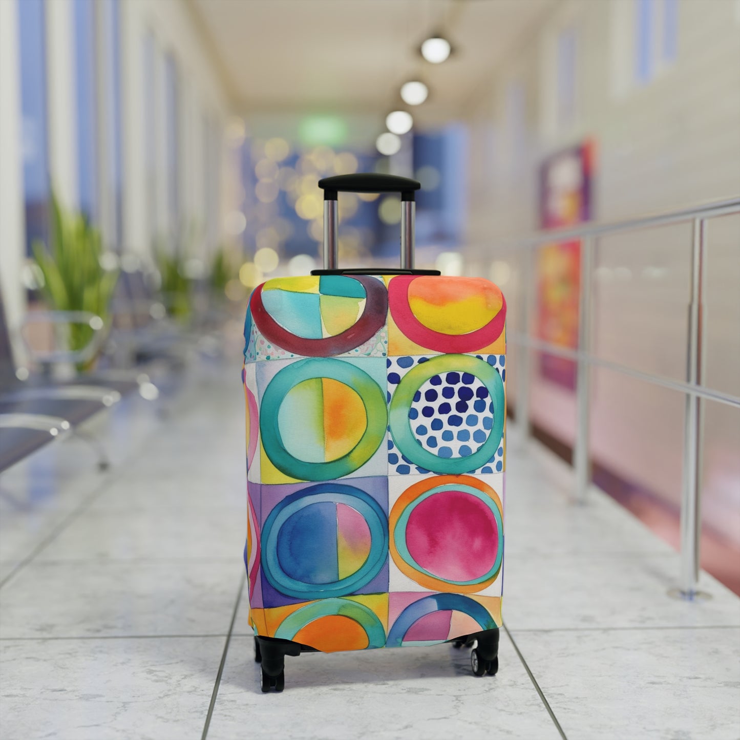 Vibrant Circle Mosaic Collection by Miniaday Designs, LLC. Cover for Luggage - Miniaday Designs, LLC.