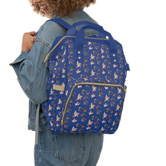 Miniaday Designs Multifunctional Diaper Backpack Blue Americana - Miniaday Designs, LLC.