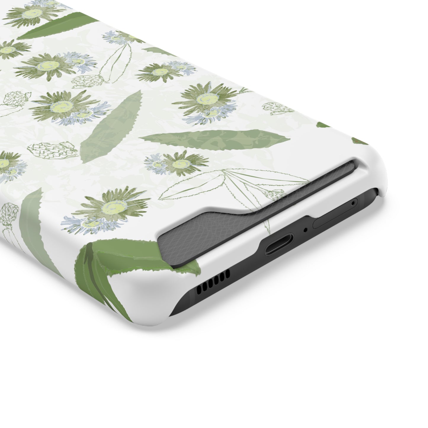 Serene Botanical Harmony Collection by Miniaday Designs, LLC. Phone Case With Card Holder - Miniaday Designs, LLC.