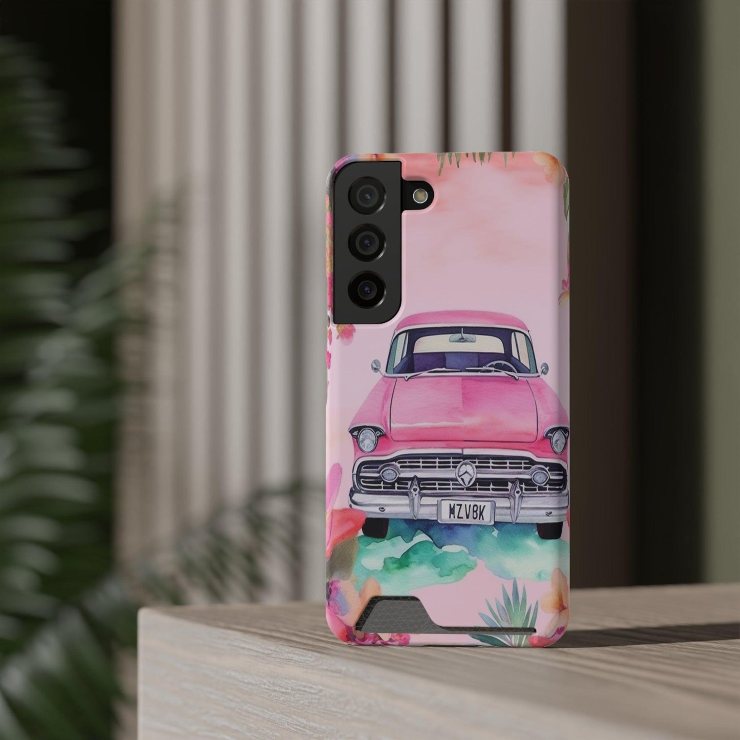 Pink Paradise Roadtrip Collection by Miniaday Designs, LLC. Phone Case With Card Holder - Miniaday Designs, LLC.