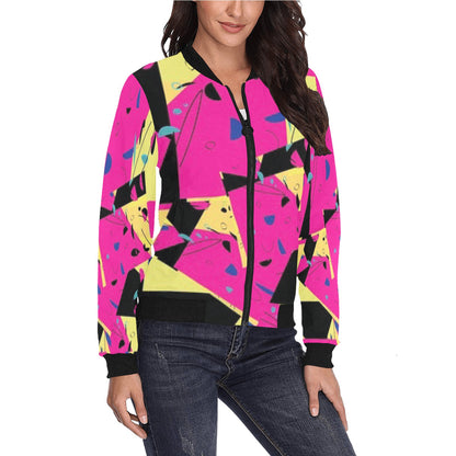 Miniaday Designs "I am alive" Women's Bomber Jacket All Over Print Bomber Jacket for Women (Model H36) - Miniaday Designs, LLC.