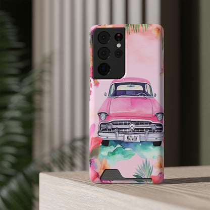 Pink Paradise Roadtrip Collection by Miniaday Designs, LLC. Phone Case With Card Holder - Miniaday Designs, LLC.