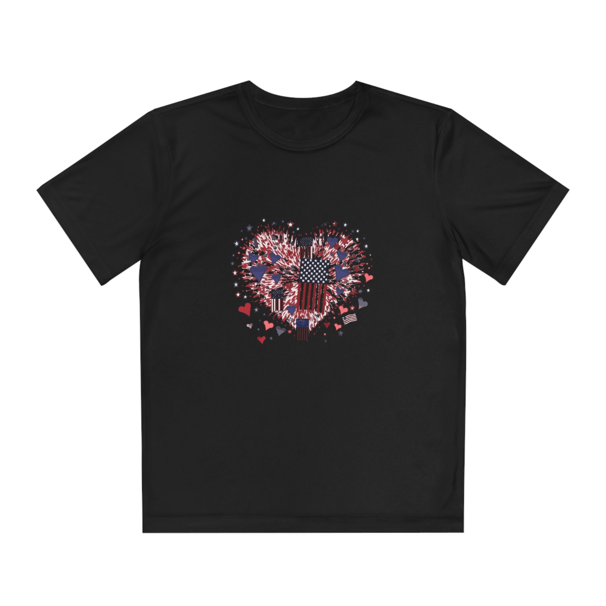 Patriotic Hearts of Valor Collection by Miniaday Designs, LLC. Moisture Wicking Youth Competitor Tee - Miniaday Designs, LLC.