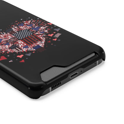 Patriotic Hearts of Valor Collection by Miniaday Designs, LLC. Phone Case With Card Holder - Miniaday Designs, LLC.