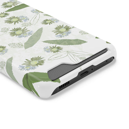 Serene Botanical Harmony Collection by Miniaday Designs, LLC. Phone Case With Card Holder - Miniaday Designs, LLC.