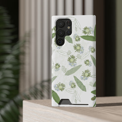 Serene Botanical Harmony Collection by Miniaday Designs, LLC.  Phone Case With Card Holder