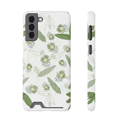 Serene Botanical Harmony Collection by Miniaday Designs, LLC.  Phone Case With Card Holder