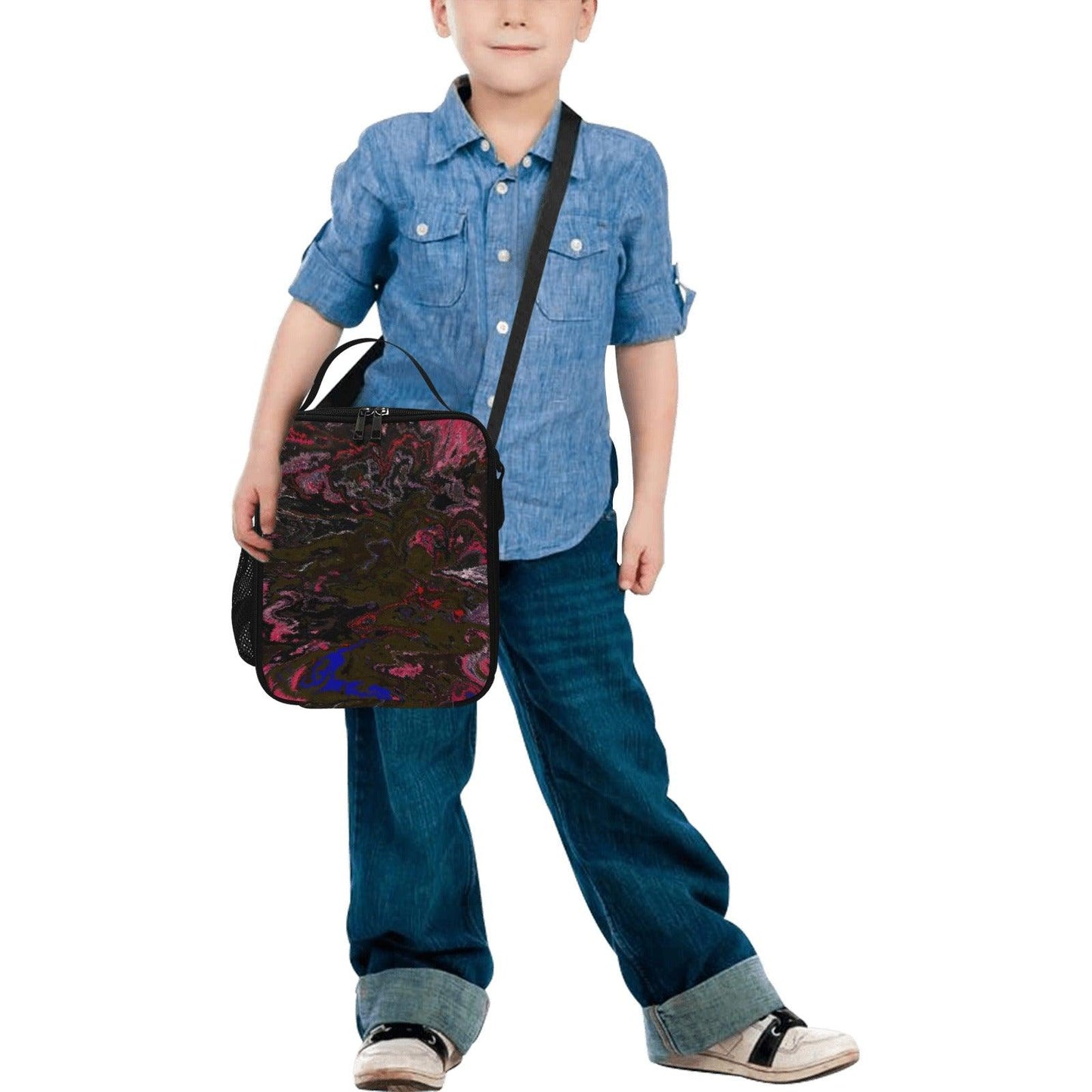 Miniaday Designs Kids Crossbody Insulated Lunch Bag Unisex Multicolor Ryan - Miniaday Designs, LLC.