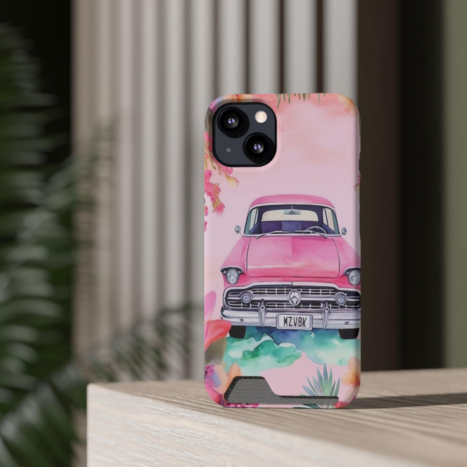 Pink Paradise Roadtrip Collection by Miniaday Designs, LLC. Phone Case With Card Holder - Miniaday Designs, LLC.