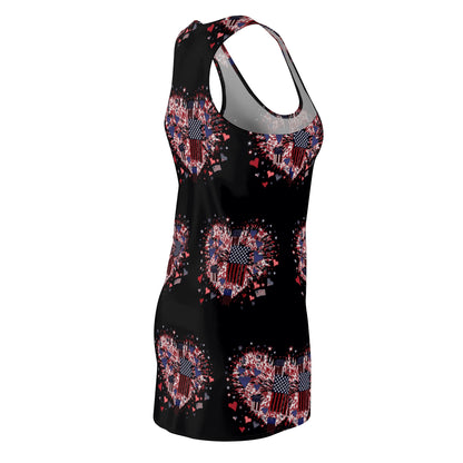 Miniaday Designs, LLC. Women's Racerback Dress Patriotic Hearts of Valor Collection - Miniaday Designs, LLC.