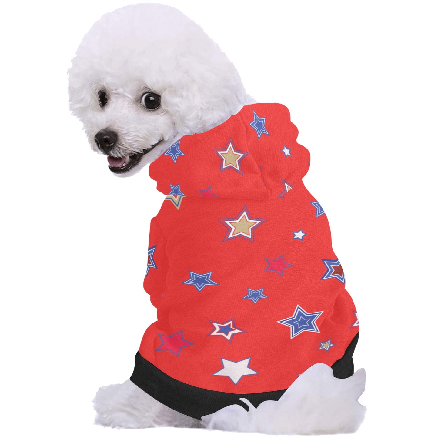 Miniaday Designs Sudadera con capucha para perro patriótico