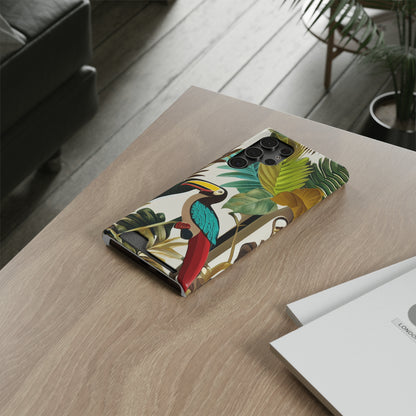 Miniaday Designs Phone Case With Card Holder Tropical Toucan Multicolor