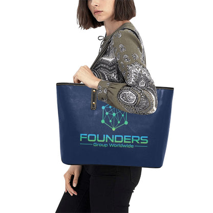 Miniaday Designs Founders Group Bolso Tote Large Chic De Piel Azul Mujer