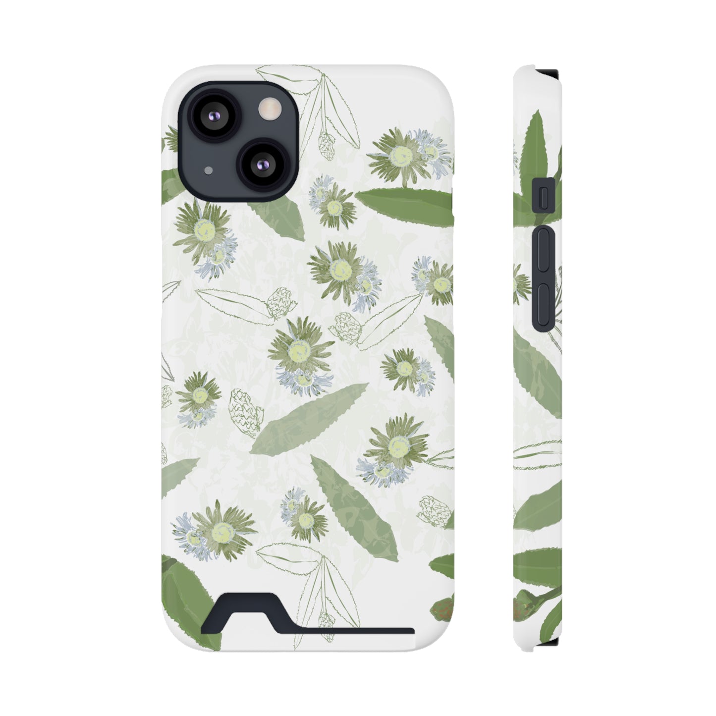 Serene Botanical Harmony Collection by Miniaday Designs, LLC.  Phone Case With Card Holder