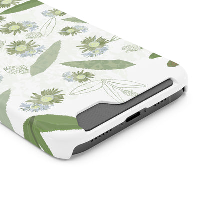 Serene Botanical Harmony Collection by Miniaday Designs, LLC. Phone Case With Card Holder - Miniaday Designs, LLC.