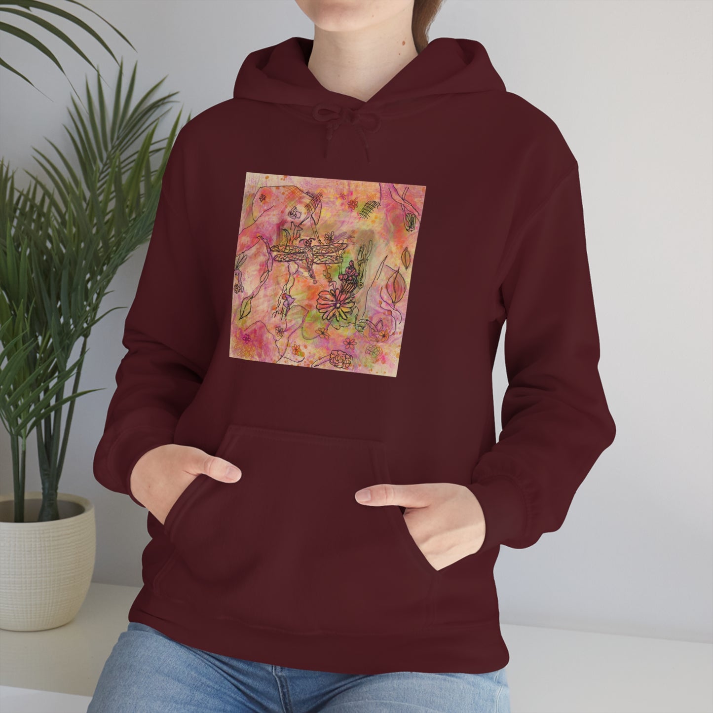 The Iridescent Dragonfly Dreams Collection by Miniaday Designs, LLC. Unisex Heavy Blend™ Hooded Sweatshirt - Miniaday Designs, LLC.