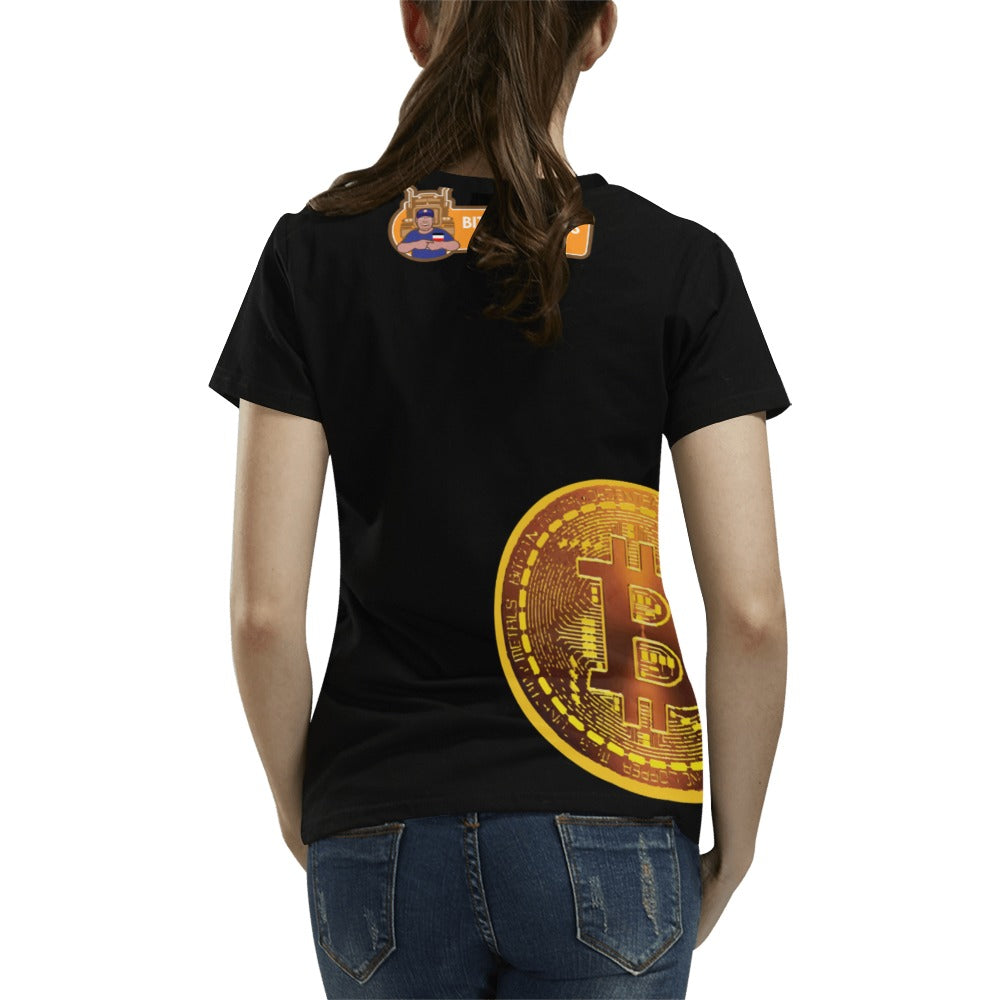 Miniaday Designs Bitcoin Ben Crypto And BTC Women's Shirt  Print T-Shirt for Women (USA Size) (Model T40)